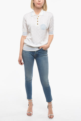 Aran Wool TENNIS Polo with Embroiderd Logo