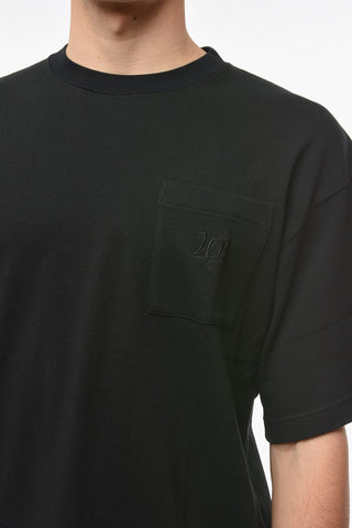 Crew Neck Cotton T-Shirt with Embroidered Logo