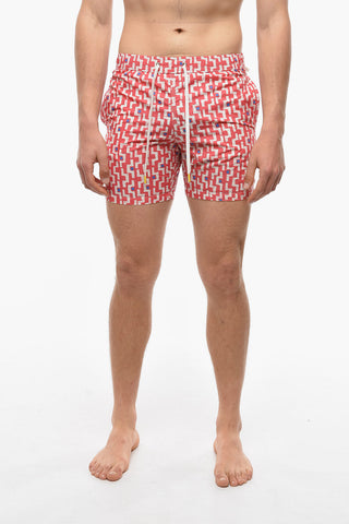 All-Over Labyrinth Printed Swim Shorts