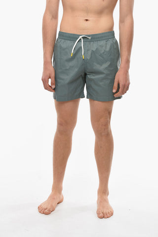 Solid Color Nylon Swim Shorts