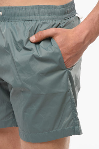 Solid Color Nylon Swim Shorts