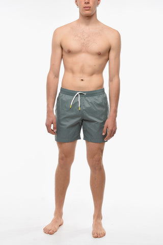 Solid Color Nylon Swim Shorts