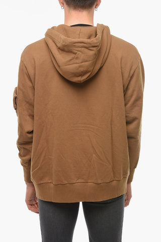 Jersey Hoodie Sweatshirt with Floral Print and Zipped Vents