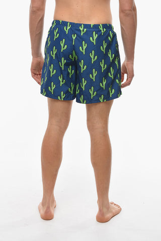 Costume da Bagno Boxer con Stampa Cactus all Over