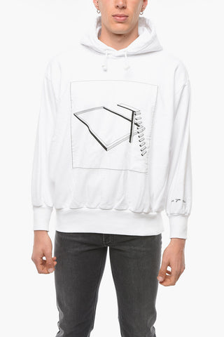 Oversized Hoodie Sweatshirt with Contrasting Print