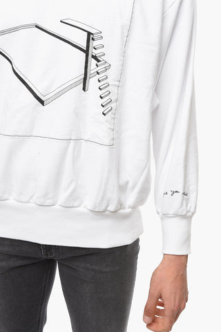 Oversized Hoodie Sweatshirt with Contrasting Print