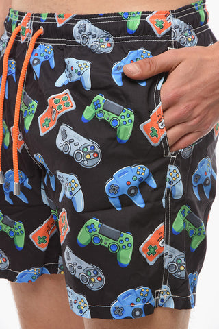 All- Over Joystick Play Printed GUSTAVIA Swim Shorts