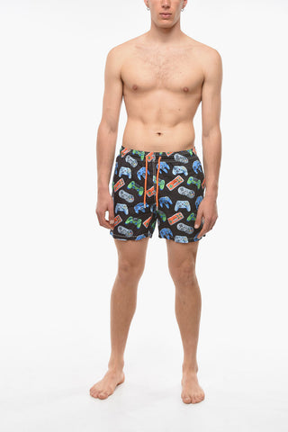 All- Over Joystick Play Printed GUSTAVIA Swim Shorts