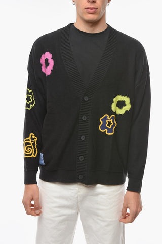 MCQ N.9 Cardigan in Cotone con Ricami Floreali