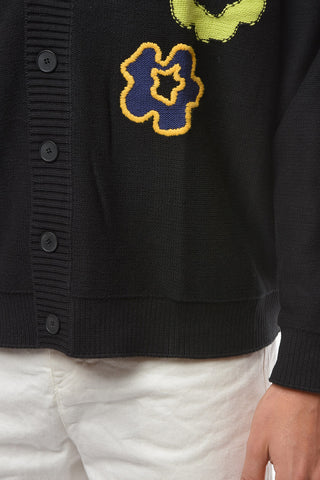 MCQ N.9 Cardigan in Cotone con Ricami Floreali