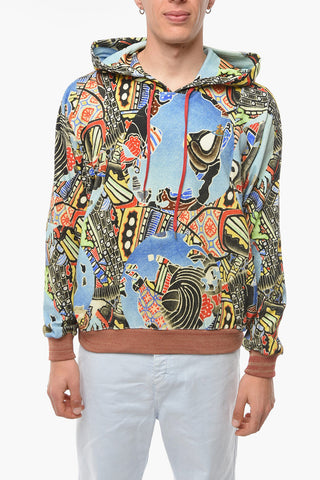 Graffiti Motif Terry POURPOINT Hoodie