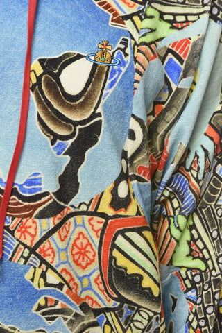 Graffiti Motif Terry POURPOINT Hoodie