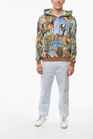 Graffiti Motif Terry POURPOINT Hoodie