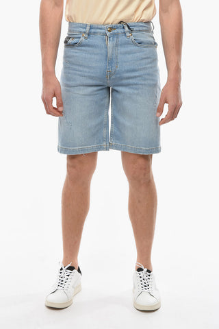 JEANS COUTURE Distressed Shorts with Back Logoed Embroidery