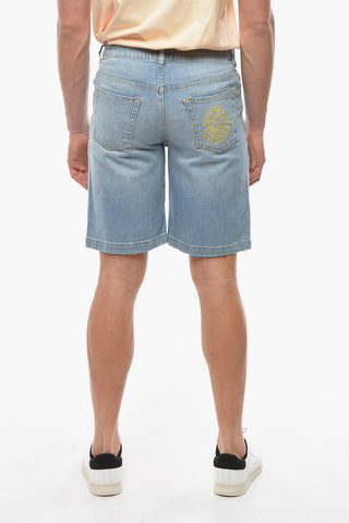 JEANS COUTURE Distressed Shorts with Back Logoed Embroidery