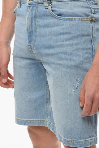 JEANS COUTURE Distressed Shorts with Back Logoed Embroidery