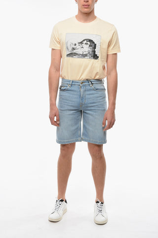 JEANS COUTURE Distressed Shorts with Back Logoed Embroidery