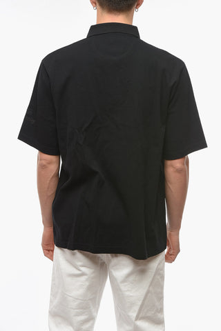 Hidden Buttoning Cotton Polo with Embroidered Logo