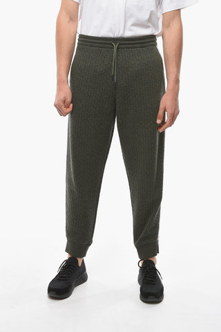 Joggers in Misto Cashmere con Righe Laterali e Coulisse
