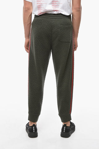 Joggers in Misto Cashmere con Righe Laterali e Coulisse