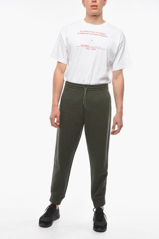 Joggers in Misto Cashmere con Righe Laterali e Coulisse