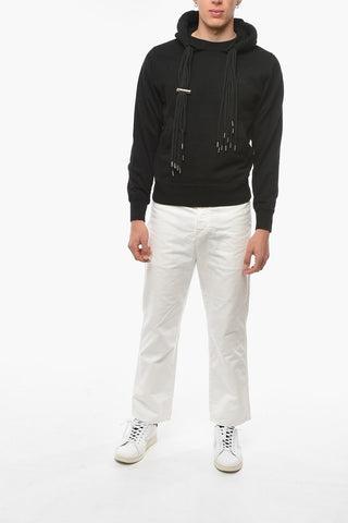 Cotton Blend MULTICORD Hoodie with Multi Draswstring