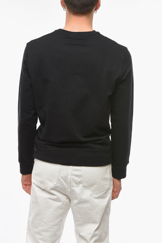 Brushed Cotton Logoed Crew Neck Sweatshirt