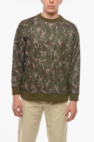Felpa Girocollo Motivo Camouflage con Polsini