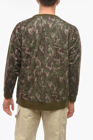 Felpa Girocollo Motivo Camouflage con Polsini