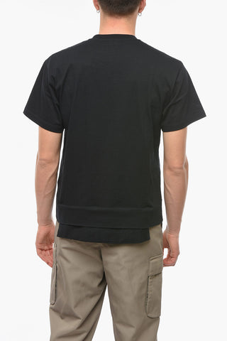 Crew Neck Cotton T-Shirt with Waist Pocket
