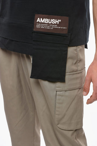 Crew Neck Cotton T-Shirt with Waist Pocket