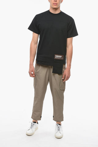 Crew Neck Cotton T-Shirt with Waist Pocket