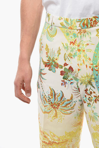 Shorts Effetto Sfumato con Motivo Floreale e Tasche con Aletta