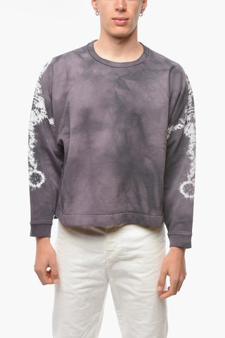 Crew Neck DUSTY Tie Dye Brushed Cotton Sweatshirt