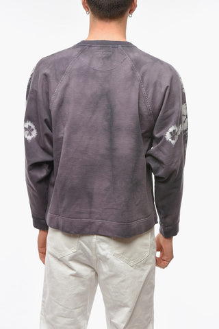 Crew Neck DUSTY Tie Dye Brushed Cotton Sweatshirt
