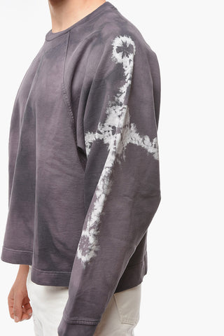 Crew Neck DUSTY Tie Dye Brushed Cotton Sweatshirt