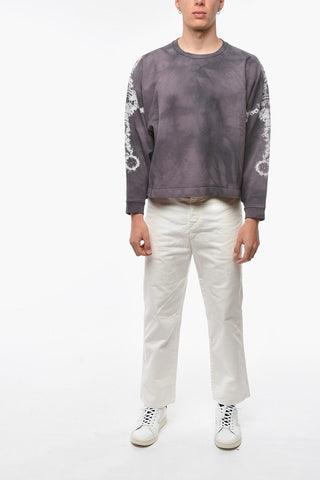 Crew Neck DUSTY Tie Dye Brushed Cotton Sweatshirt