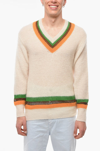Mohair-blend SAINT Sweather with V-neckline