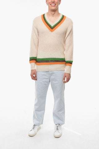 Mohair-blend SAINT Sweather with V-neckline