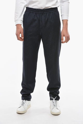 Monogram Jacquard Pants with Elastic Wasitband