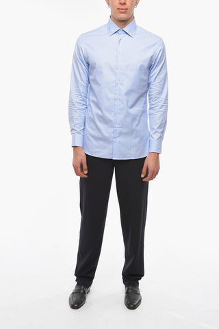 LUXURY Camicia in Cotone con Motivo Pincheck