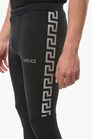 Drawstringed Leggings with LA GRECA Print