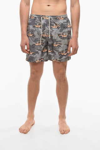 All-Over Car-Printed Swim Shorts