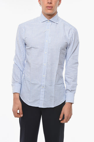 Camicia Slim Fit in Cotone a Righe Awning