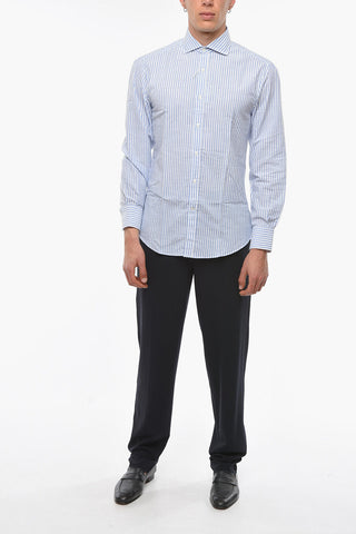 Camicia Slim Fit in Cotone a Righe Awning
