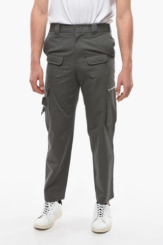 Pantaloni Cargo in Twill di Cotone