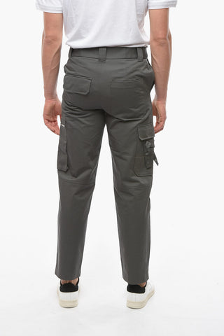 Pantaloni Cargo in Twill di Cotone