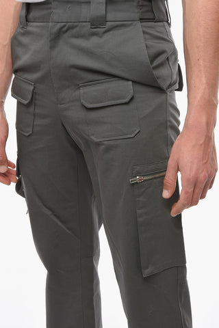 Pantaloni Cargo in Twill di Cotone