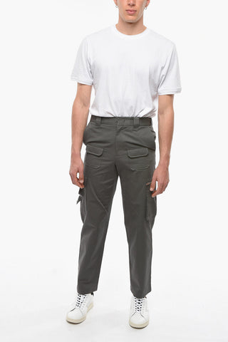 Pantaloni Cargo in Twill di Cotone