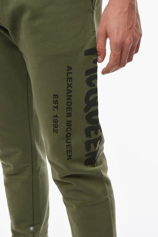 Drawstringed Joggers with Contrasting Logo Lettering